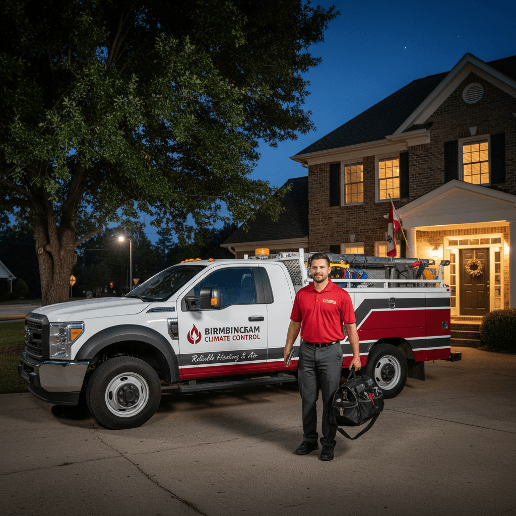 After hours emergency HVAC service vehicle