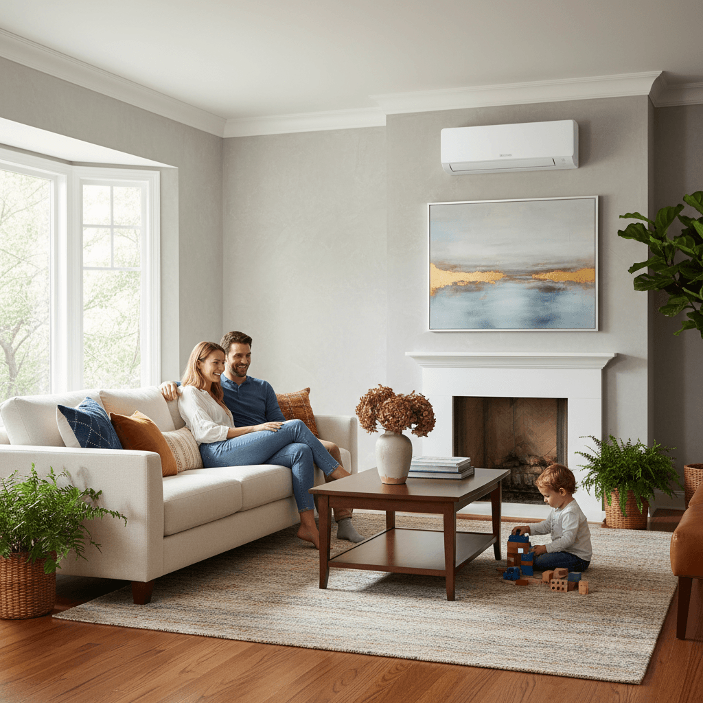 Ductless mini-split indoor head unit installed in a Birmingham home