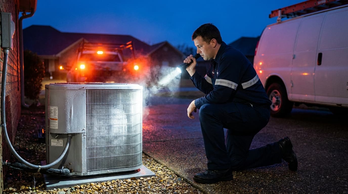 Professional HVAC technician providing emergency AC repair service in Birmingham