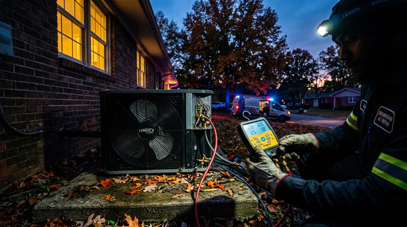 Heat pump emergency repair Birmingham AL east corridor